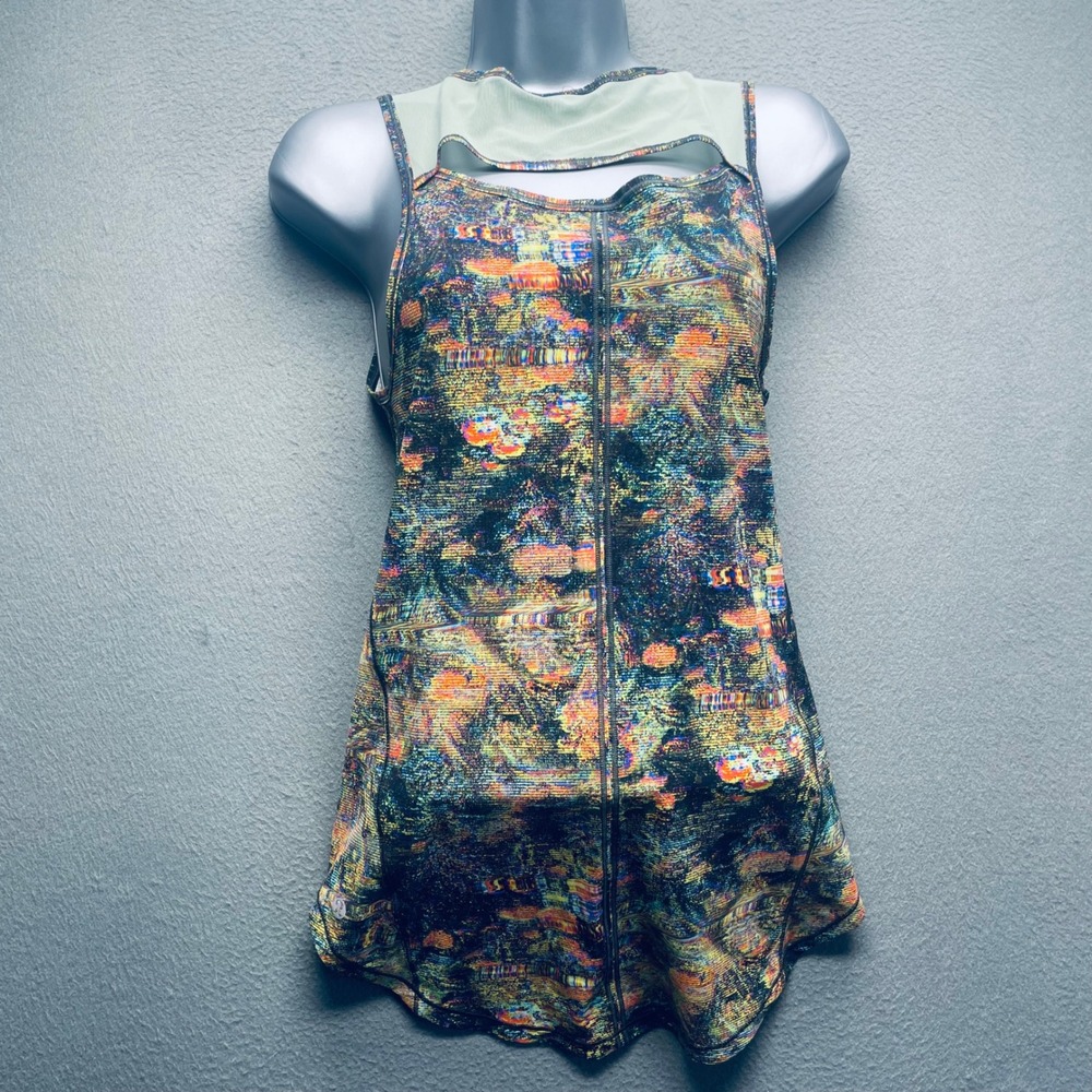 Lululemon Women Sculpt Tank Seawheeze 2020 GLTS Glitch Tapestry Multi Size 6